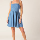 BACK IN LOVE DENIM MINI DRESS