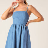 BACK IN LOVE DENIM MINI DRESS