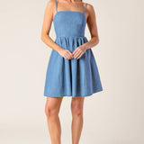 BACK IN LOVE DENIM MINI DRESS