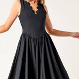 FOR THE RECORD BLACK WOVEN MIDI DRESS
