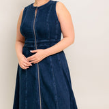 RAW BEAUTY DENIM MIDI DRESS