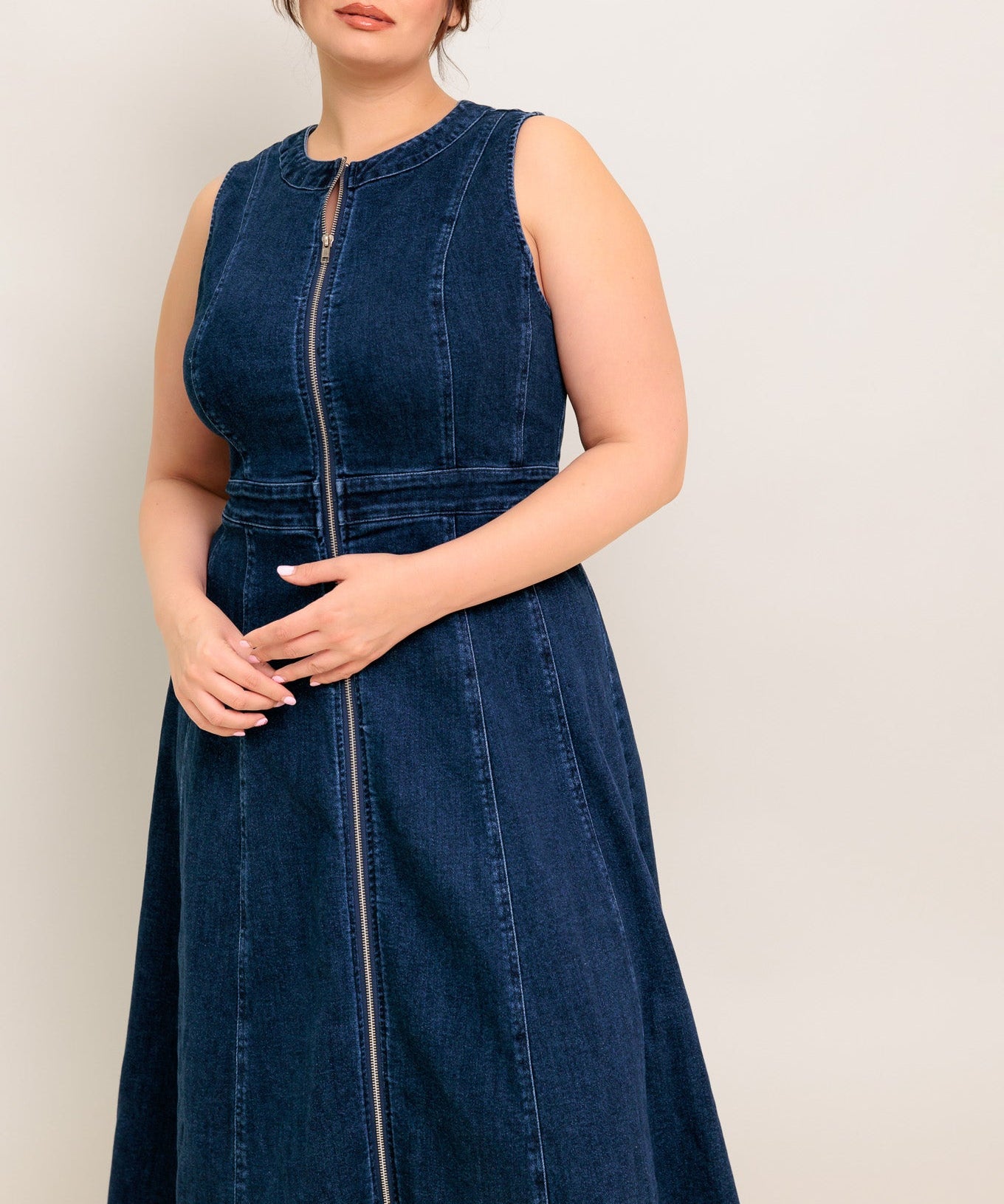 RAW BEAUTY DENIM MIDI DRESS