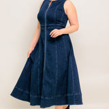 RAW BEAUTY DENIM MIDI DRESS