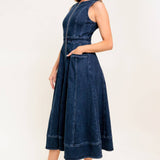 RAW BEAUTY DENIM MIDI DRESS
