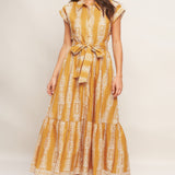 DESERT BLOOM WOVEN MIDI DRESS