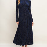 VELVET GALAXY CHARM MIDI DRESS