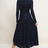 VELVET GALAXY CHARM MIDI DRESS