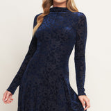 VELVET GALAXY CHARM MIDI DRESS