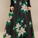 ELEGANT WILDFLOWER WOVEN MAXI SKIRT