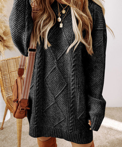 Cable Knit Sweater Dress