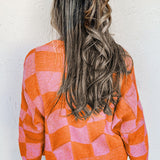 Orange You Glad Checkered Cardigan
