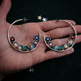Nebula Rainbow Pride Hoop Earrings