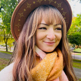 Fox & Fable - Vegan Felt Wide Brim Hat - Caramel - Gold Starburst