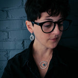 Milky Way Necklace - Spiral Silver Pendant with Labradorite