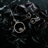 Meteorite Jewelry Set - Circle Necklace and Earrings