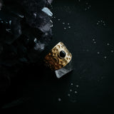 Eclipse Ring with Moon Phases and Black Opal