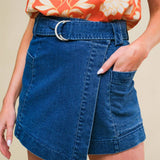 AZURE ELEGANCE DENIM SKORT