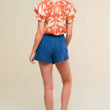 AZURE ELEGANCE DENIM SKORT
