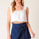 TAKING TIME OFF DENIM WOVEN SKORT