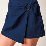 TAKING TIME OFF DENIM WOVEN SKORT