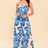 A NOVEL APPROACH NAVY WOVEN JUMPSUIT