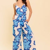A NOVEL APPROACH NAVY WOVEN JUMPSUIT