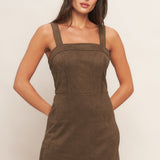 BROWN SUGAR GLOW FAUX SUEDE ROMPER