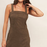 BROWN SUGAR GLOW FAUX SUEDE ROMPER