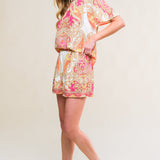 SCARLET SYMPHONY WOVEN TOP AND SHORT SET