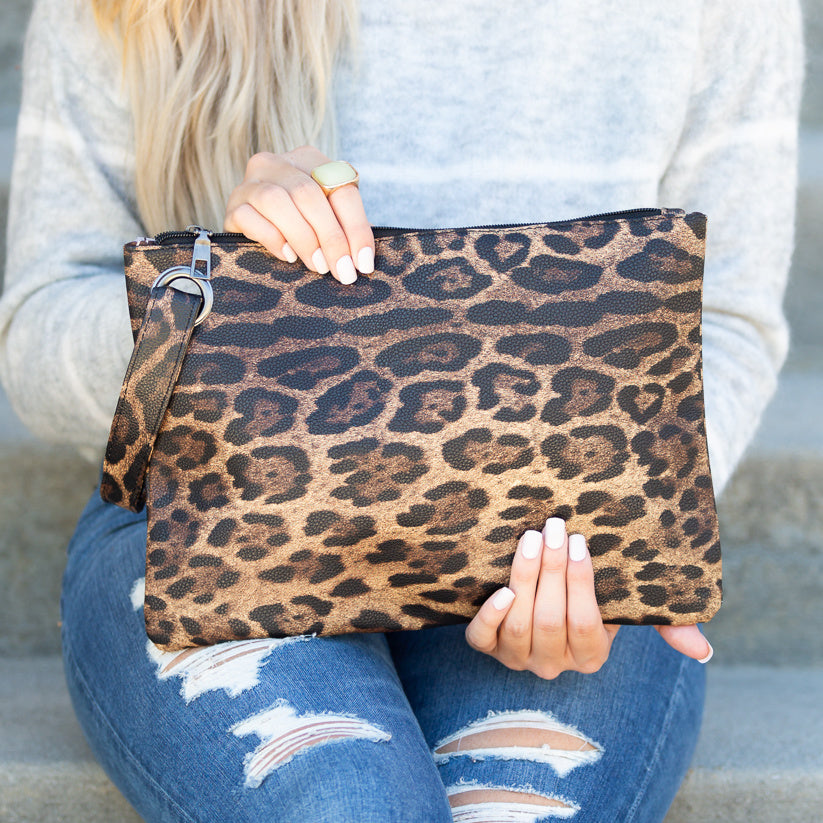 Leopard Print Oversize Clutch