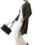 Linen Mandarin Collar Button-Up Long Shirt Jacket JORDAN