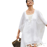 Linen V-Neck Cover-Up and Slip Dress Set CASS