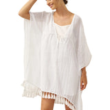 Linen V-Neck Cover-Up and Slip Dress Set CASS