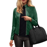 Women’s Slim Fit Faux Leather Moto Jacket