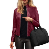 Women’s Slim Fit Faux Leather Moto Jacket