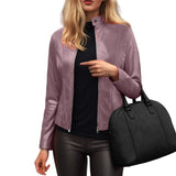 Women’s Slim Fit Faux Leather Moto Jacket
