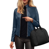 Women’s Slim Fit Faux Leather Moto Jacket