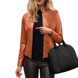 Women’s Slim Fit Faux Leather Moto Jacket