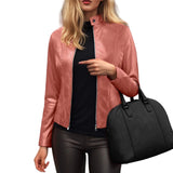 Women’s Slim Fit Faux Leather Moto Jacket