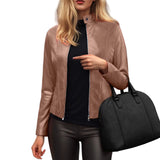 Women’s Slim Fit Faux Leather Moto Jacket