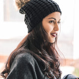 Cute Textured Pom Beanie