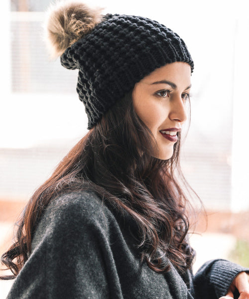 Cute Textured Pom Beanie