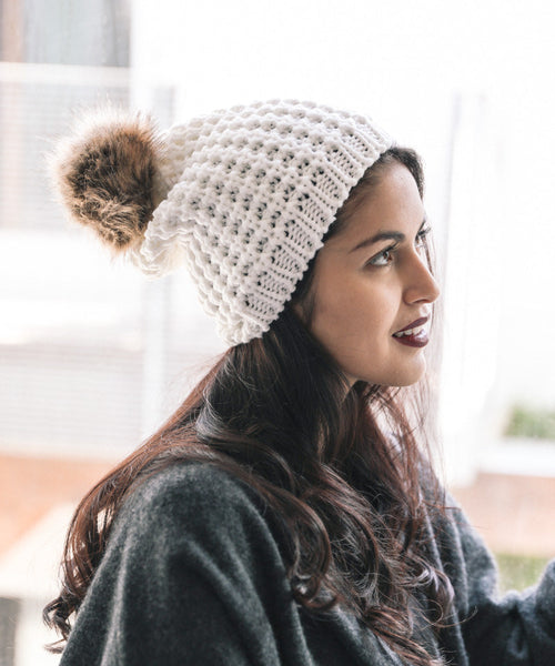 Cute Textured Pom Beanie