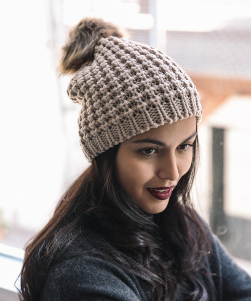 Cute Textured Pom Beanie