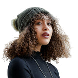 Pom Beanie with Faux Sherpa Lining