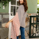Dual-Toned Striped Wrap with Arm Openings