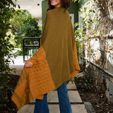 Dual-Toned Striped Wrap with Arm Openings