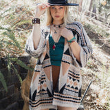 Faux Hair Aztec Pocket Ruana