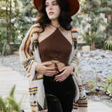 Faux Hair Aztec Pocket Ruana