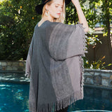 Multi Colored Ruana w/ Cinched Armholes